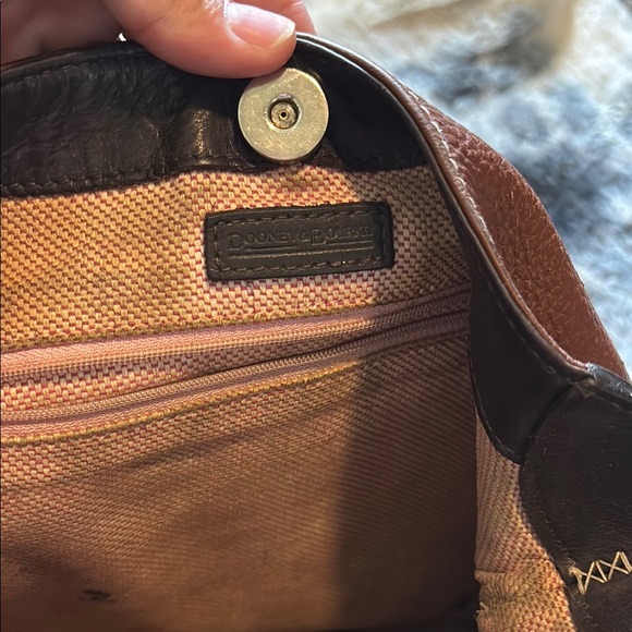 Brown vintage Dooney and Bourke  Leather Shoulder Bag - Picture 8 of 13